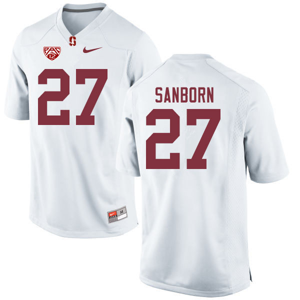 Men #27 Ryan Sanborn Stanford Cardinal College Football Jerseys Sale-White - Click Image to Close